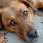 Kranker Hund mit Giardien-Infektion